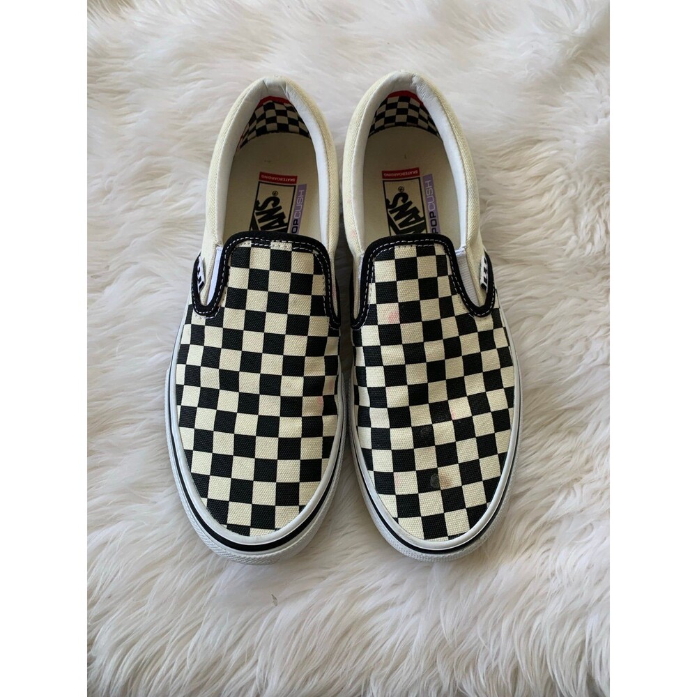 Vans Black and White Checkered Slip-On Sneakers